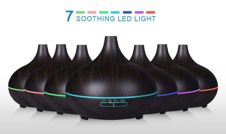 Full Wood Grain Remote Control Aromatherapy Lamp