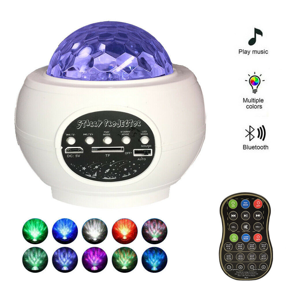 LED Star Ocean Wave Projector Night Light Galaxy With Music Bluetooth Speaker
