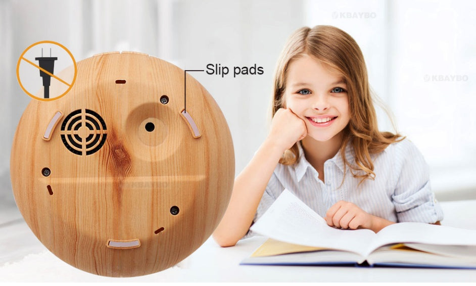 Full Wood Grain Remote Control Aromatherapy Lamp