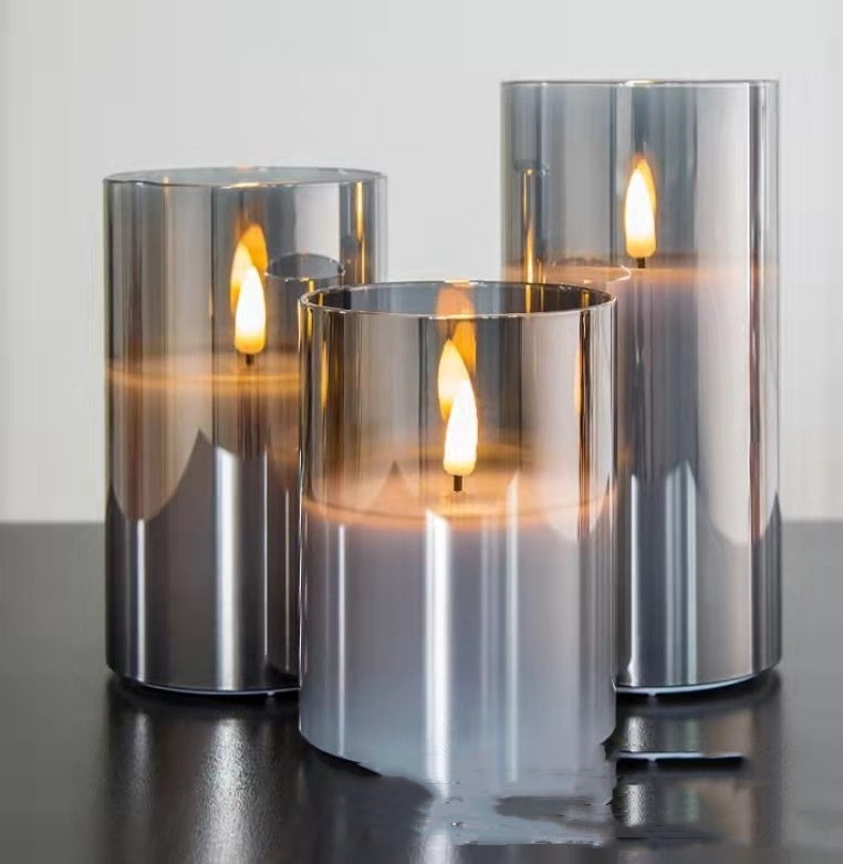 Glass LED Candle Lights Rechargeable