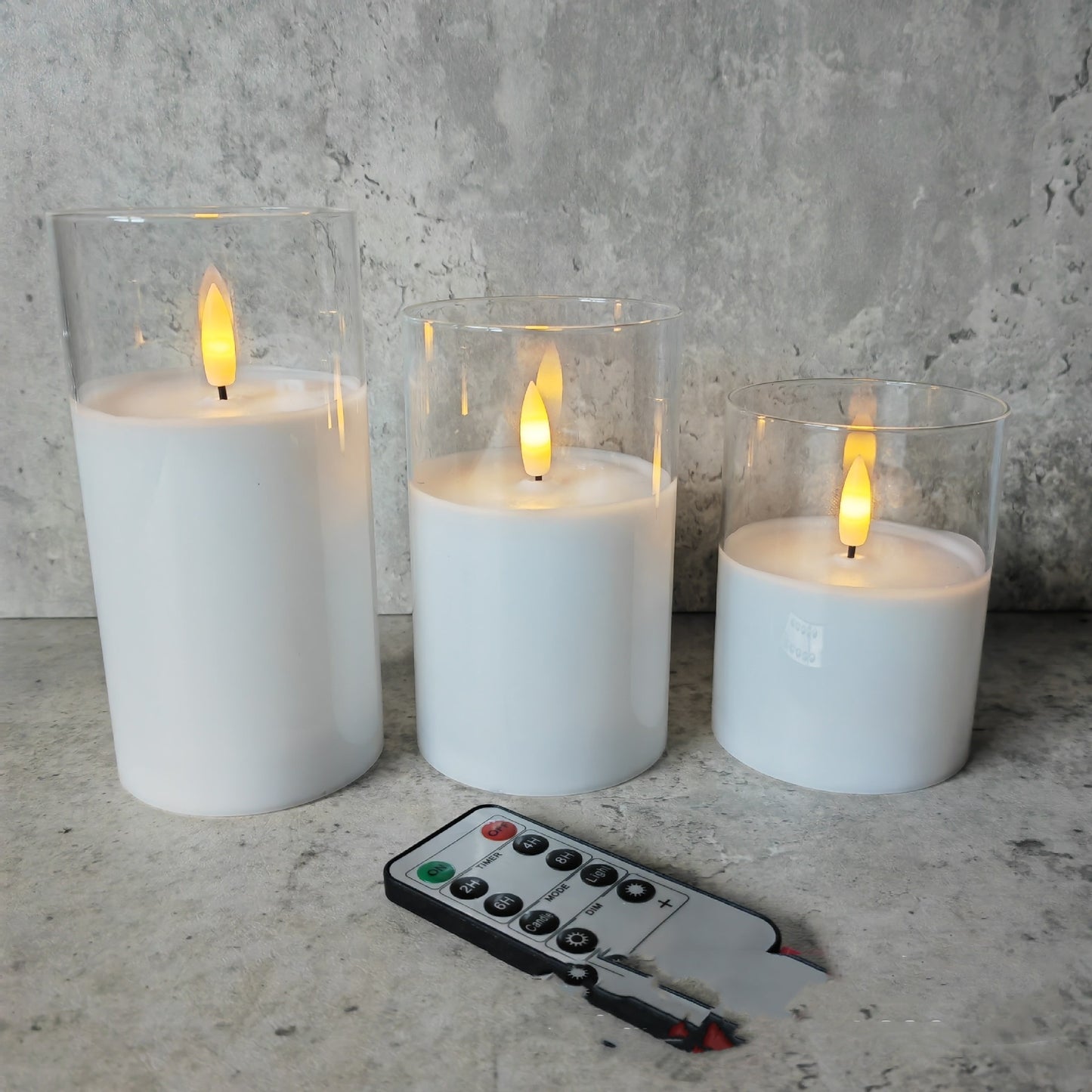 Glass LED Candle Lights Rechargeable