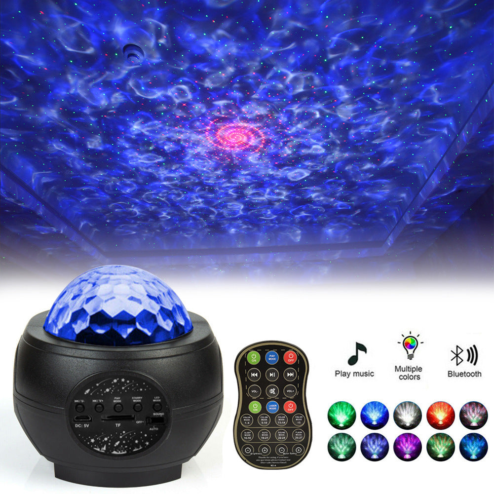 LED Star Ocean Wave Projector Night Light Galaxy With Music Bluetooth Speaker