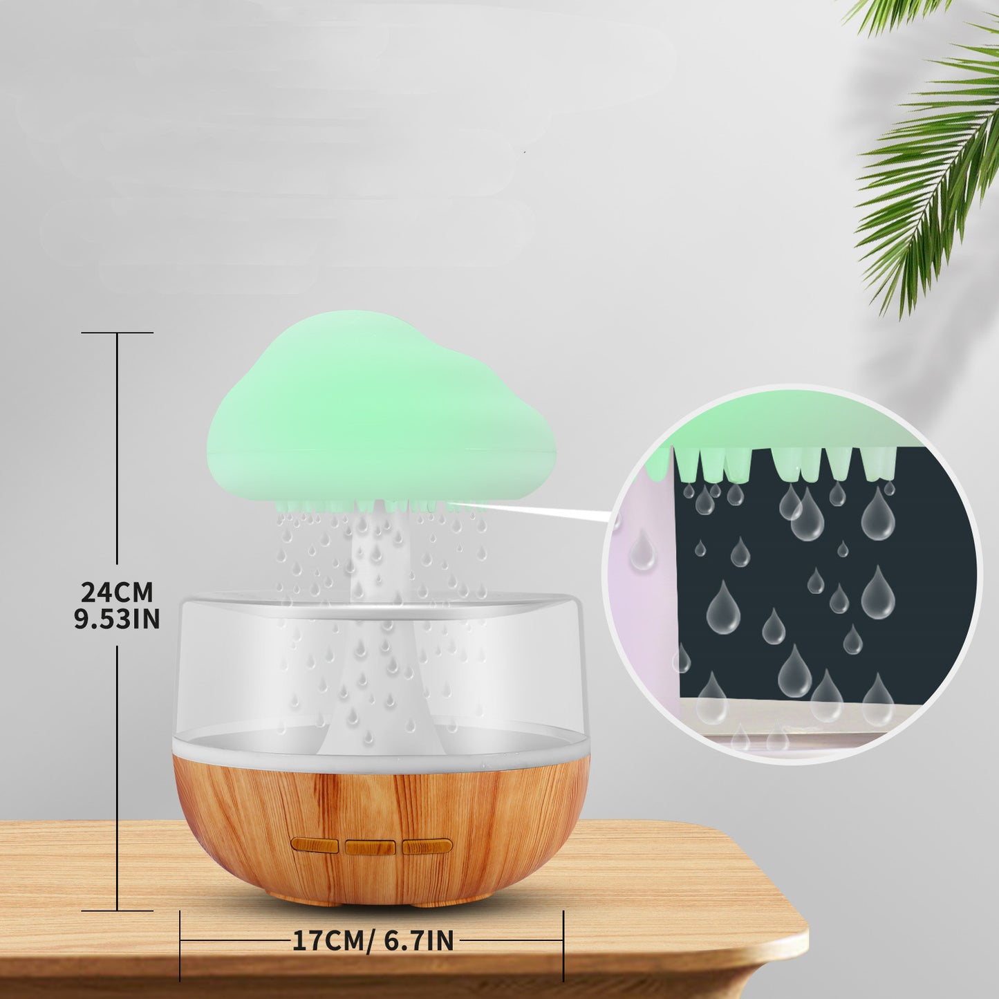 Raining Cloud Humidifier With Night Light Aromatherapy