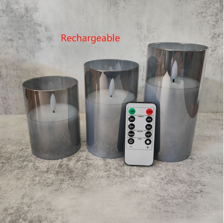 Glass LED Candle Lights Rechargeable