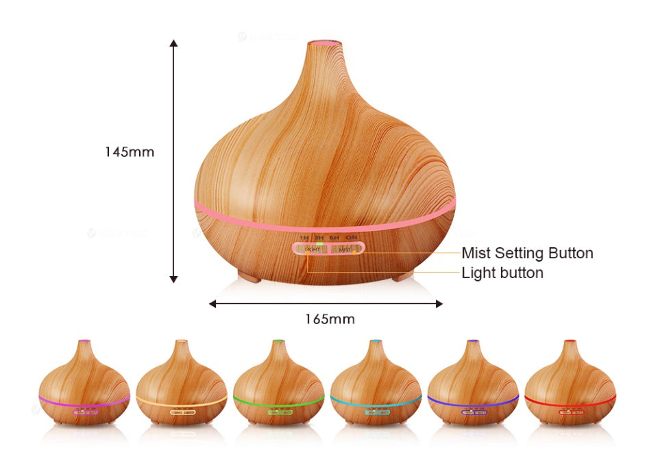 Full Wood Grain Remote Control Aromatherapy Lamp