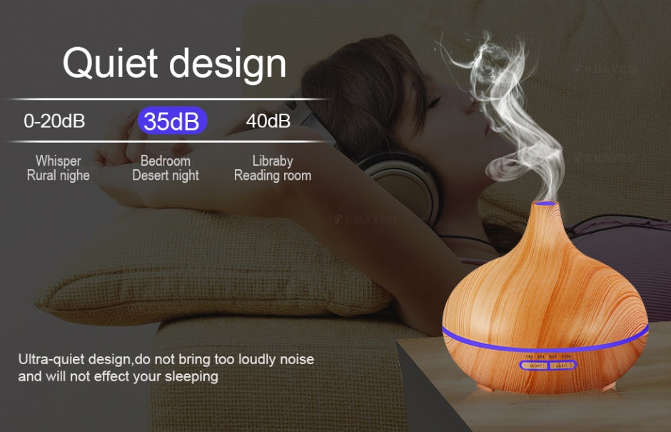 Full Wood Grain Remote Control Aromatherapy Lamp