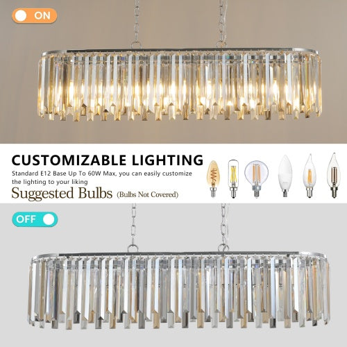 Modern Oval Crystal Chandelier Fixture