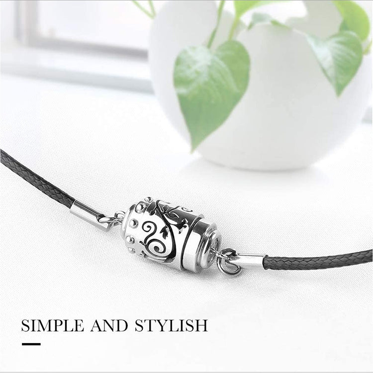 Simple Stainless Steel Aromatherapy Pendant Necklace