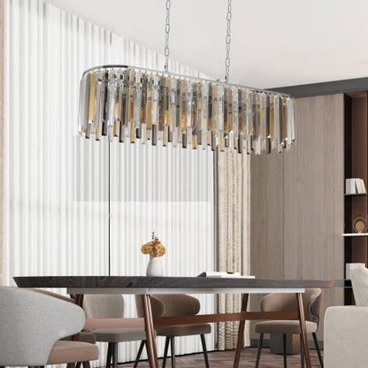 Modern Oval Crystal Chandelier Fixture