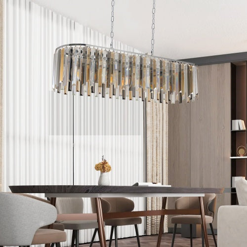 Modern Oval Crystal Chandelier Fixture