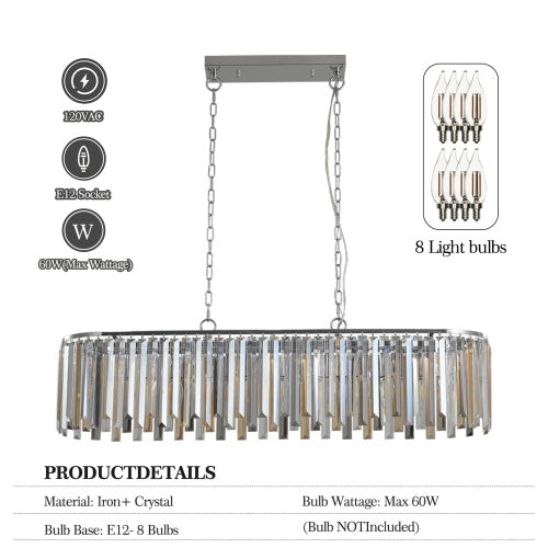 Modern Oval Crystal Chandelier Fixture