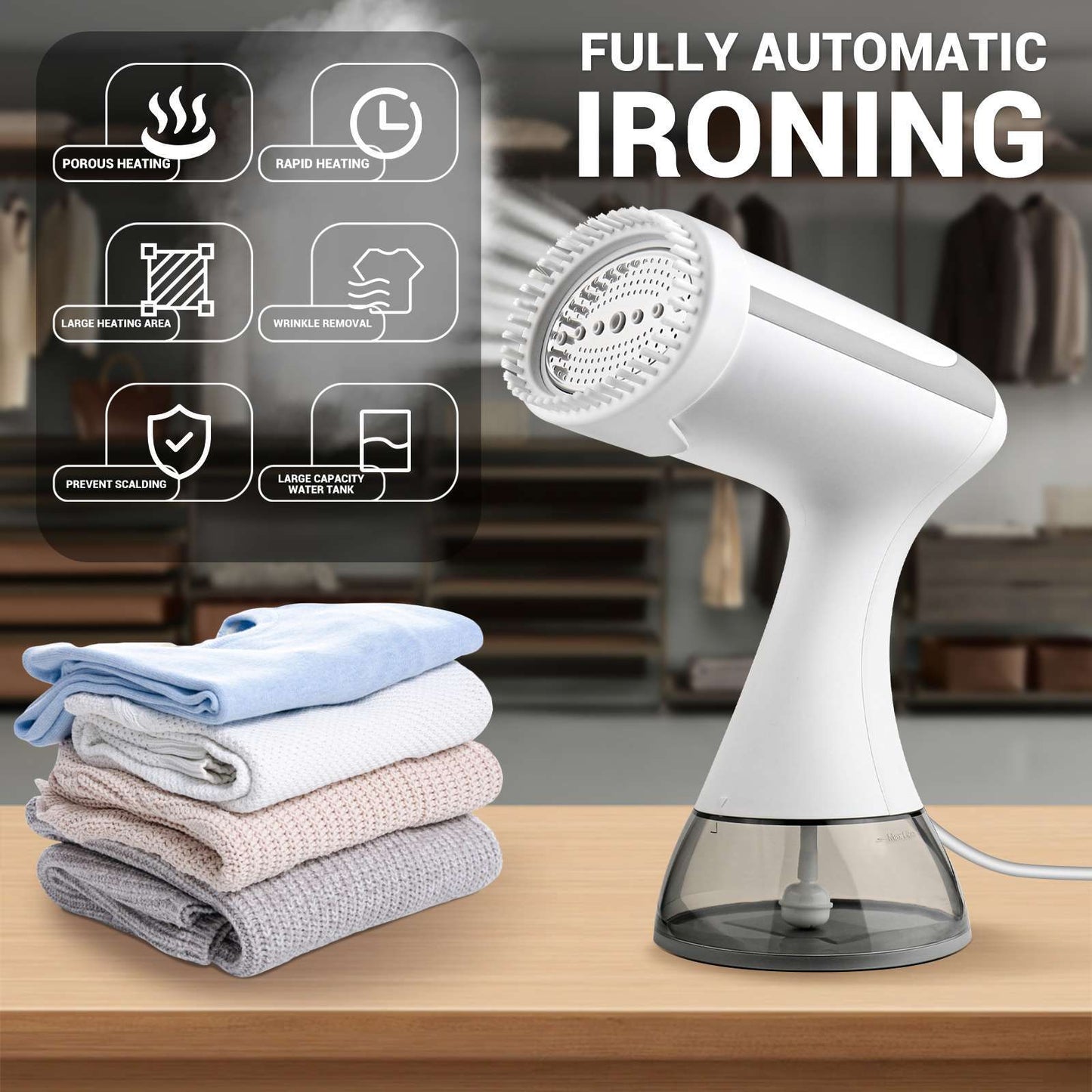 Compact Clothes Steamer for Travel/Home