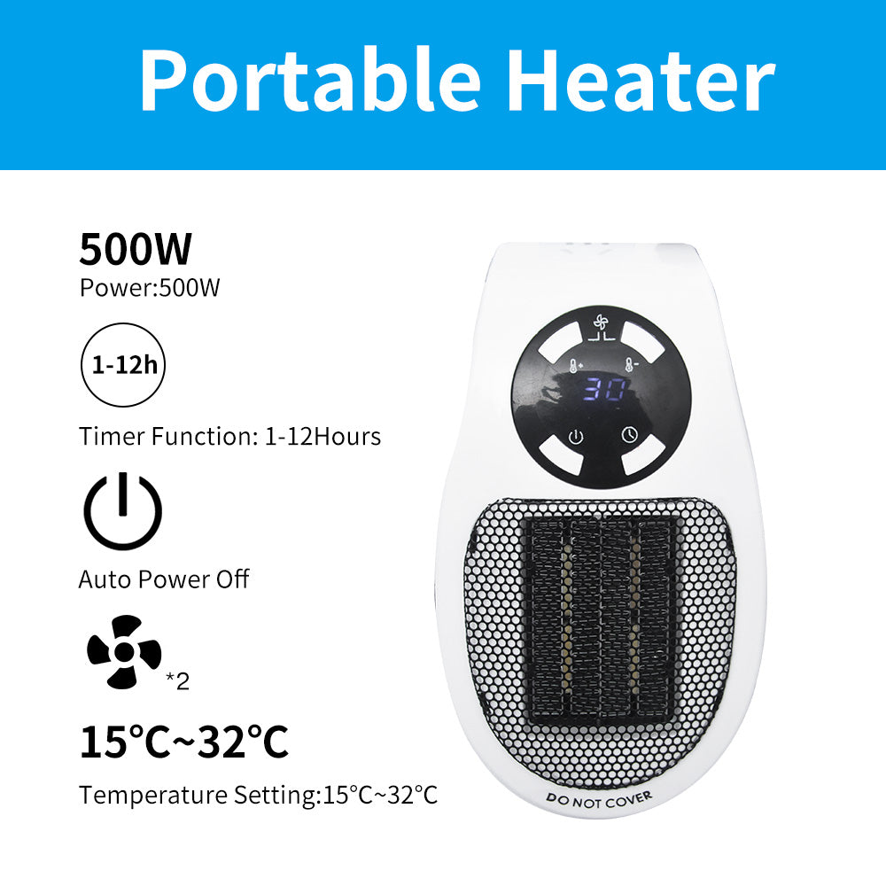 Portable Electric Wall Fan Heater