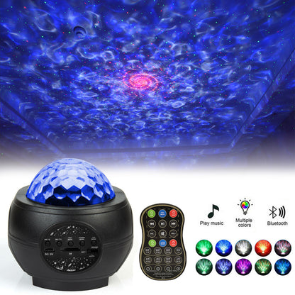 LED Star Ocean Wave Projector Night Light Galaxy With Music Bluetooth Speaker