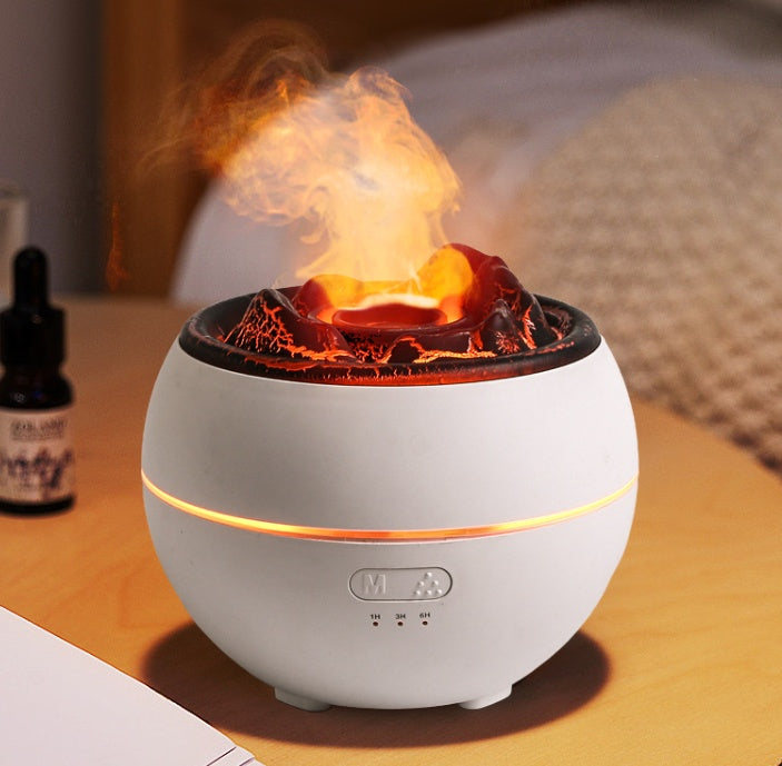 Flame Aroma Diffuser – LED Firelight Ultrasonic Humidifier for Relaxation & Home Wellness - HavenNest