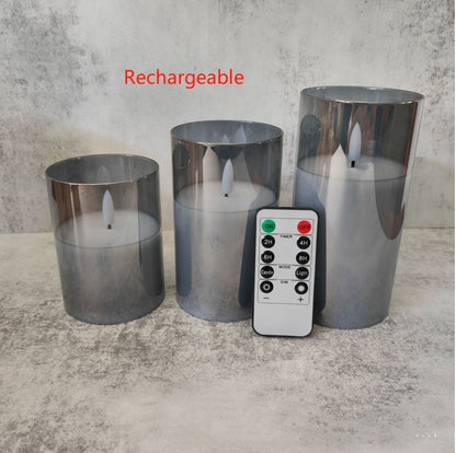 Glass LED Candle Lights Rechargeable