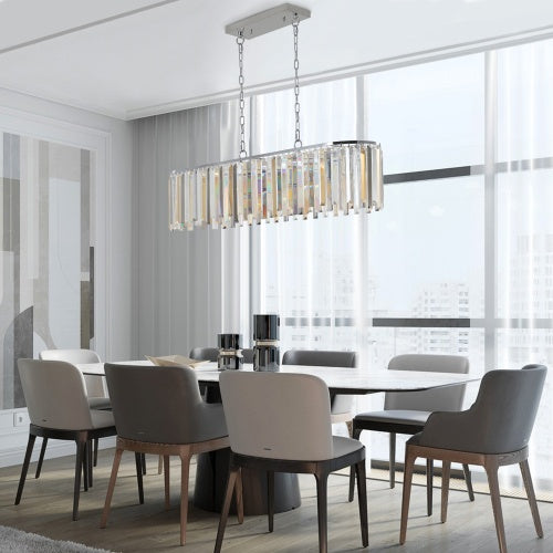 Modern Oval Crystal Chandelier Fixture