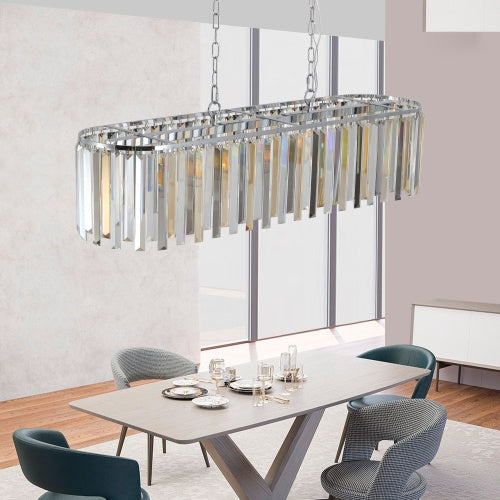 Modern Oval Crystal Chandelier Fixture