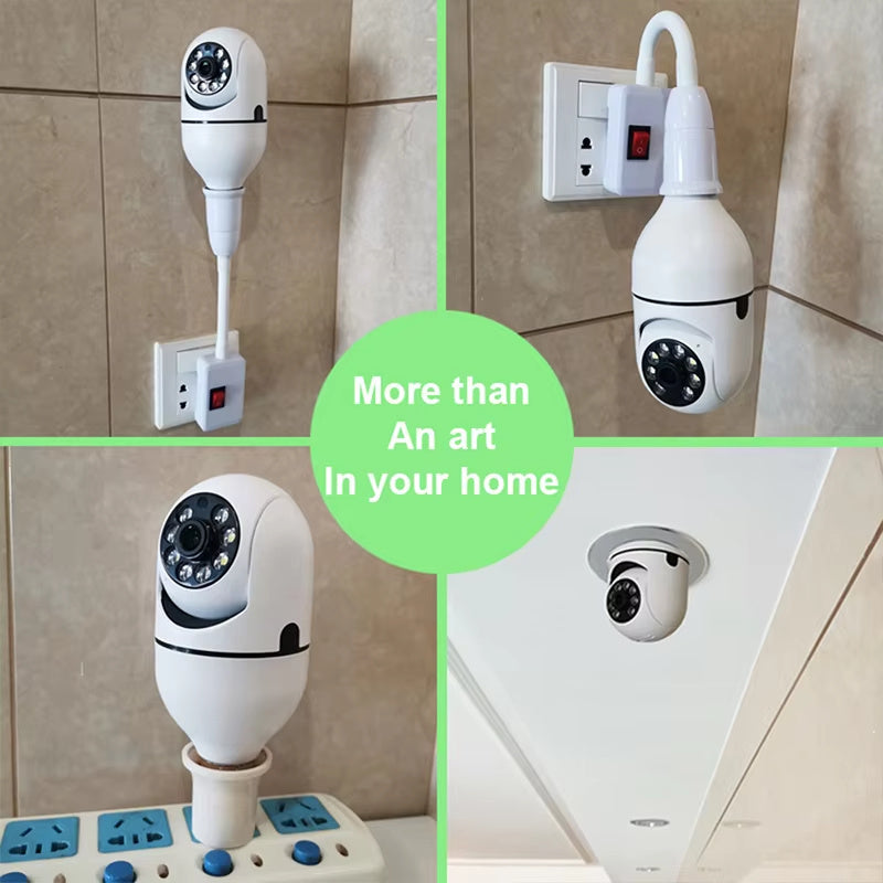 💡 Wi-Fi Light Bulb Camera – 360° Smart Home Security Made Simple