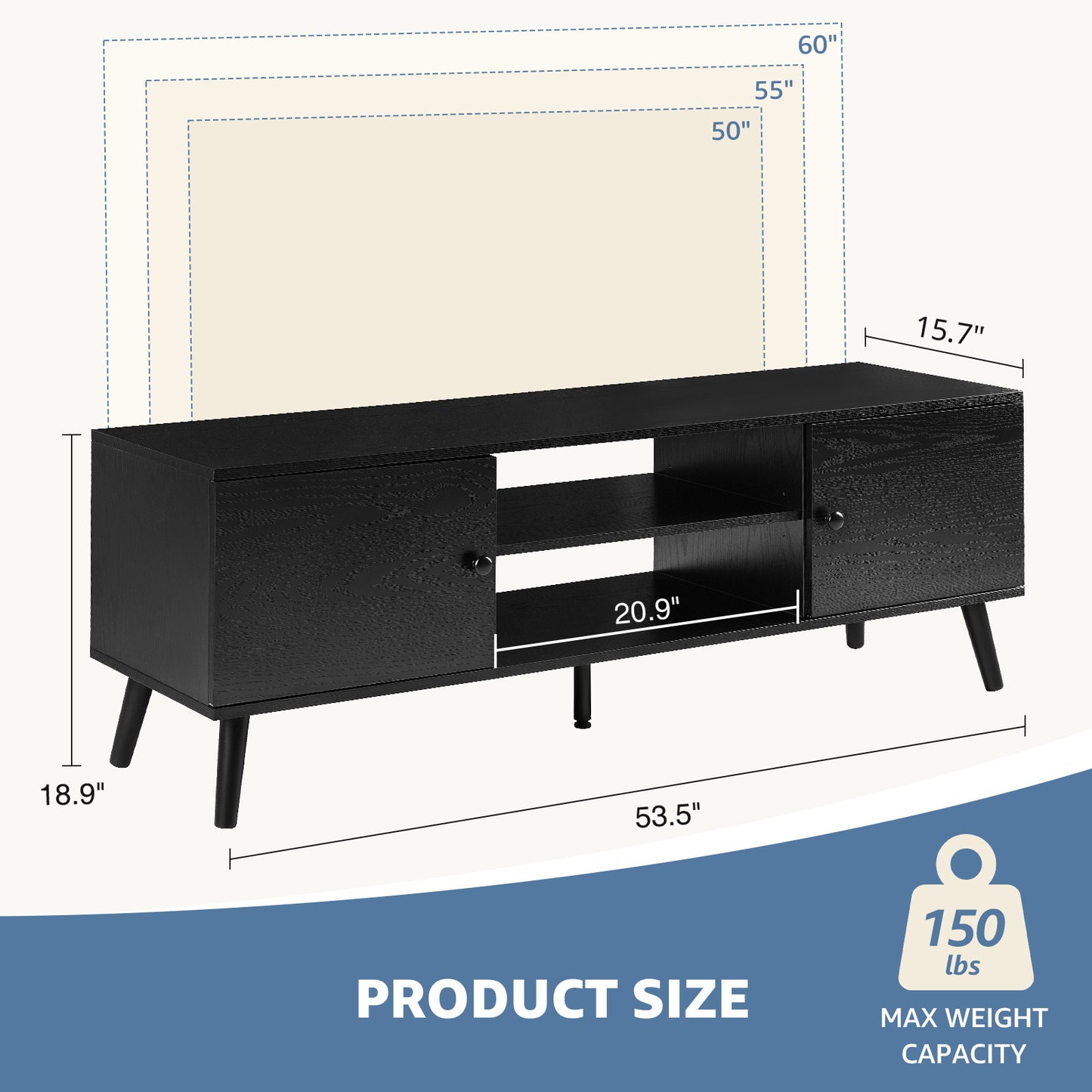 🪵 TV Cabinet with Storage – Modern Design, Smart Organization