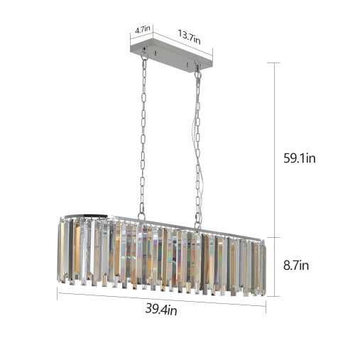Modern Oval Crystal Chandelier Fixture
