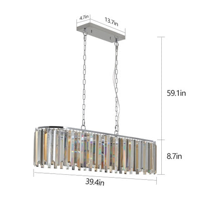 Modern Oval Crystal Chandelier Fixture
