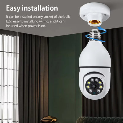 💡 Wi-Fi Light Bulb Camera – 360° Smart Home Security Made Simple