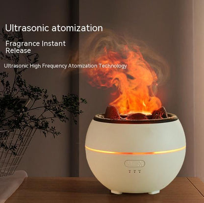 Flame Aroma Diffuser – LED Firelight Ultrasonic Humidifier for Relaxation & Home Wellness - HavenNest
