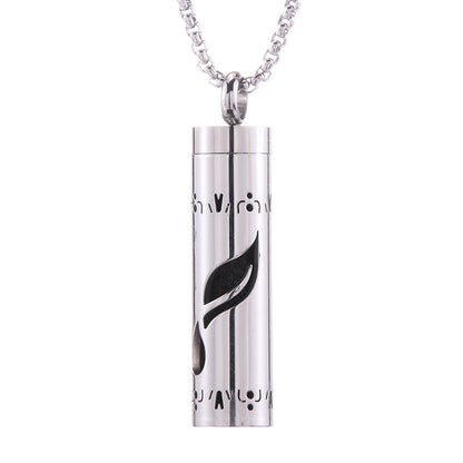 Cylinder Aromatherapy Titanium Steel Pendant Necklace